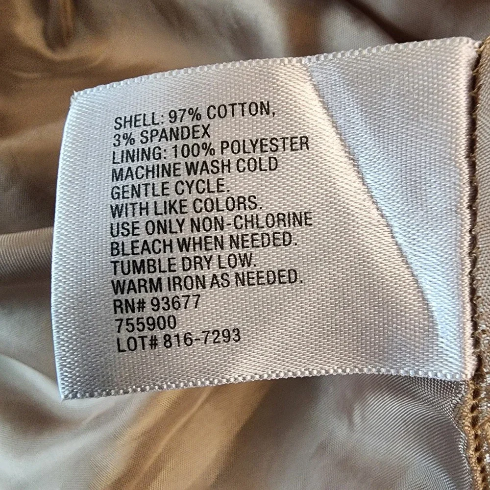Worthington Skirt Womens 12 Tan Khaki Cotton Blend Lined Utility Pocket Pencil